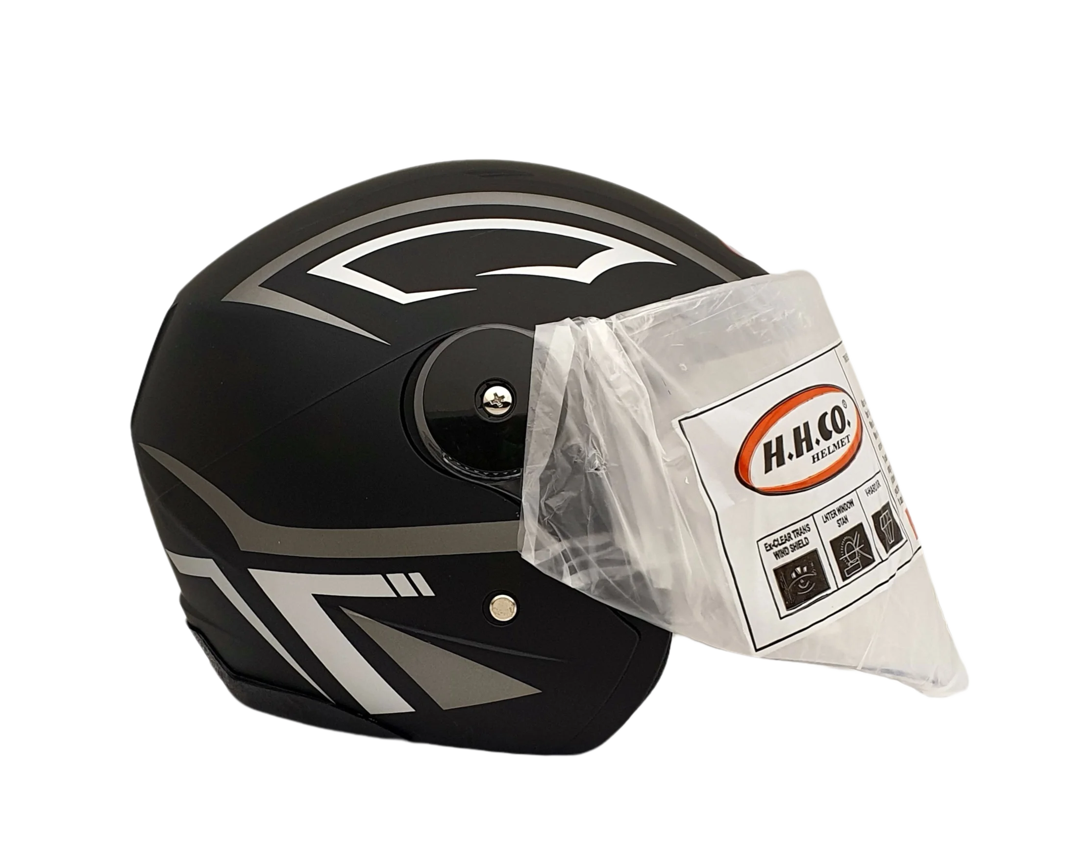 CRUSH 20 BLACK SILVER MATTE Helmet Side View